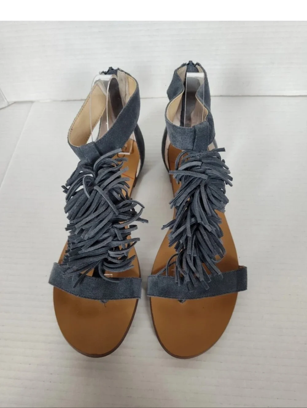 Sole Society Suede Sandals Koa Vista Blue 9.5 Thong Ankle Strap Flats